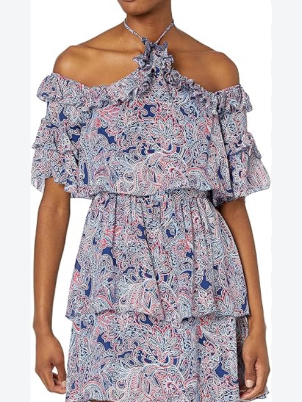 Parker Oswego Paisley Mini Dress in Navy, Pink & White